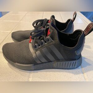 Adidas Women’s Black Sneakers with Red Highlights